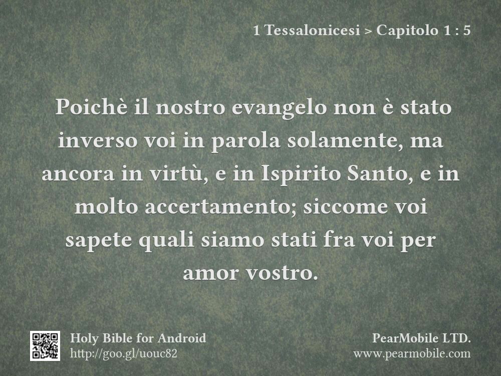 1 Tessalonicesi, Capitolo 1:5